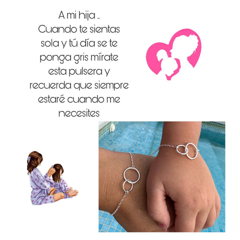 Pulsera "tú y yo", plata de ley