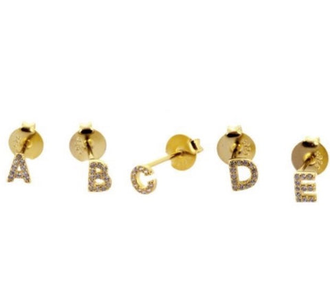 Pendientes Personalizados Mini Letter Gold